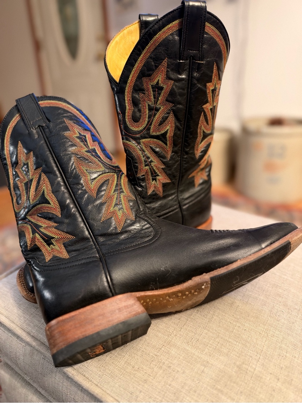 Buffalo Leather Men’s Western Cowboy Boots by Rod Patrick Size 10 Retail $895